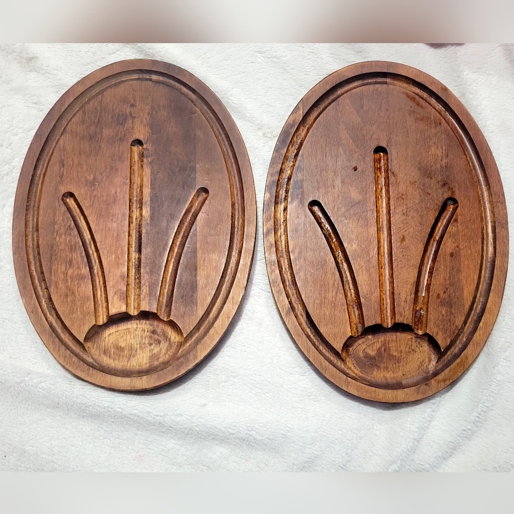 Barbocraft Wooden Oval Vintage Cutting Boards - Picture 1 of 5
